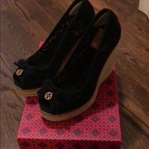 Tory Burch crochet espadrille wedge